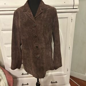 Vintage America Chocolate Brown Suede Blazer